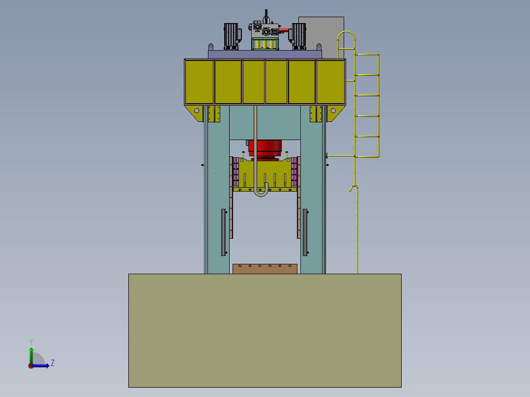 107 600T油压机左视图