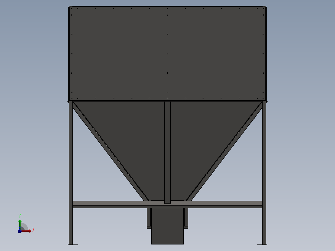 用于颗粒或其他类似松散密度和部分的料斗前视图