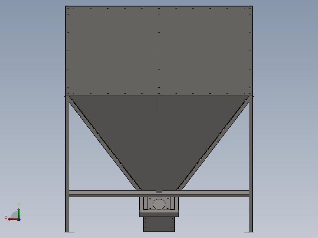 用于颗粒或其他类似松散密度和部分的料斗后视图