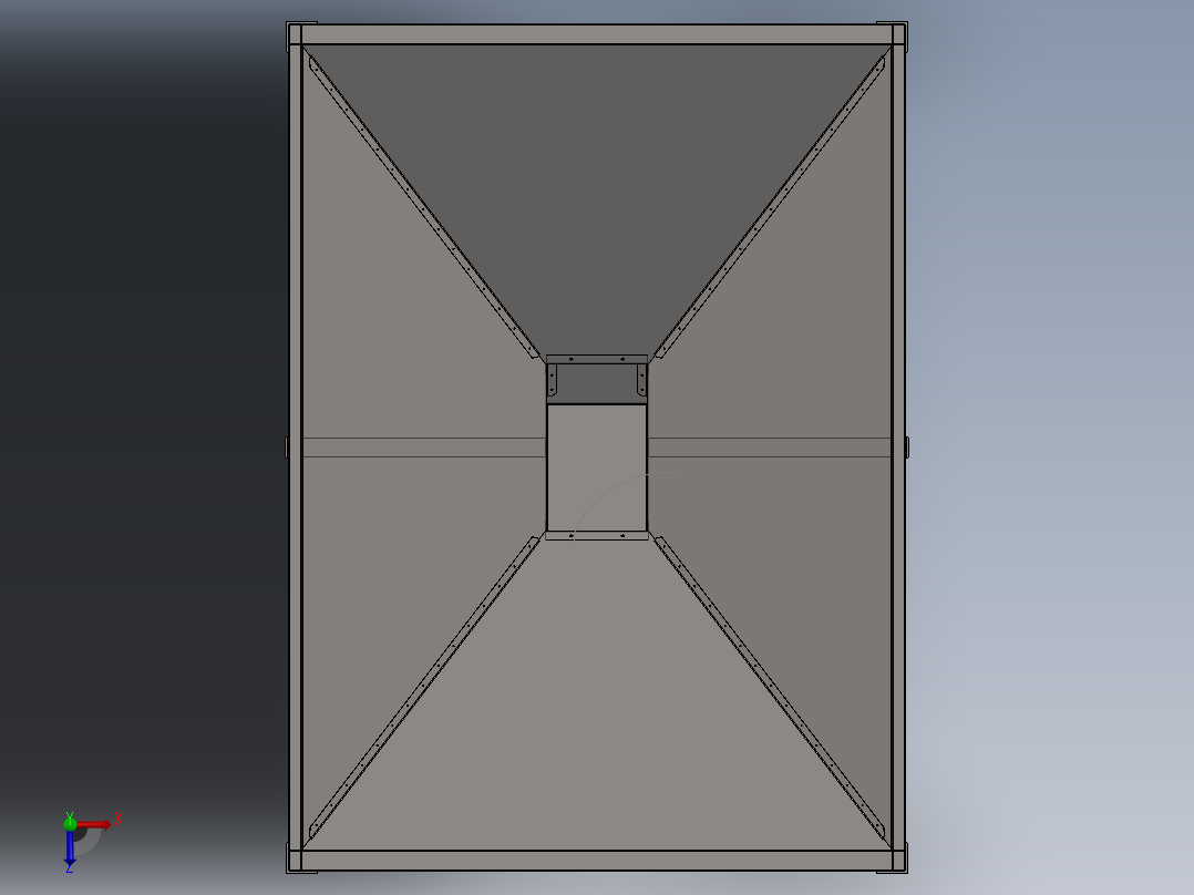 用于颗粒或其他类似松散密度和部分的料斗俯视图