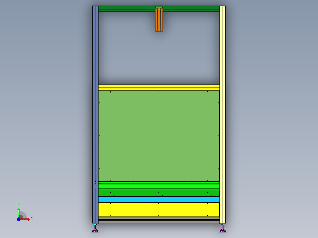在线举升托盘对准器以及举升机前视图