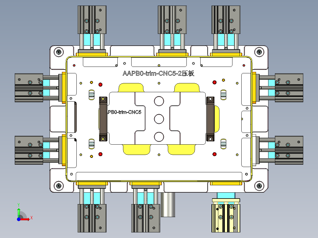 AAPB0-TRIM-笔记本CNC工装夹具三维模型CNC5-0427前视图