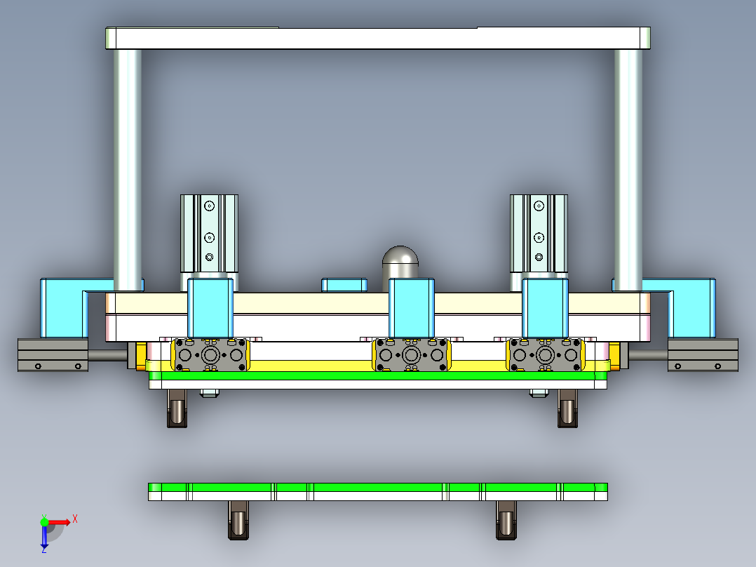 AAPB0-TRIM-笔记本CNC工装夹具三维模型CNC5-0427俯视图