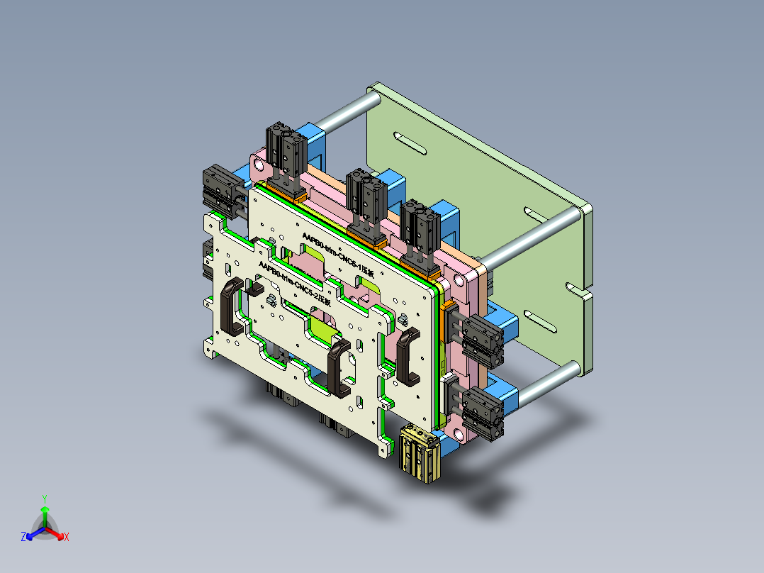 AAPB0-TRIM-笔记本CNC工装夹具三维模型CNC5-0427正等轴测图