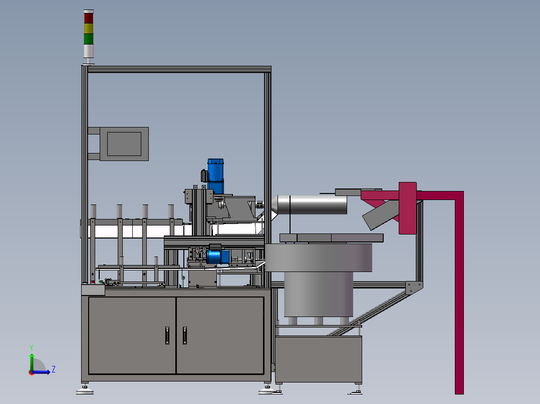 卡簧分选机（sw18可编辑+工程图+bom）左视图
