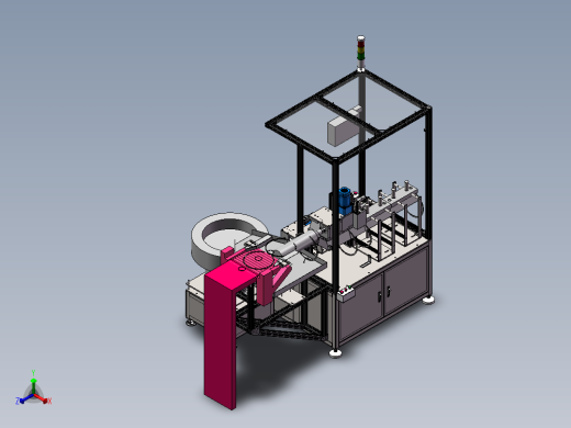 卡簧分选机（sw18可编辑+工程图+bom）正等轴测缩略图