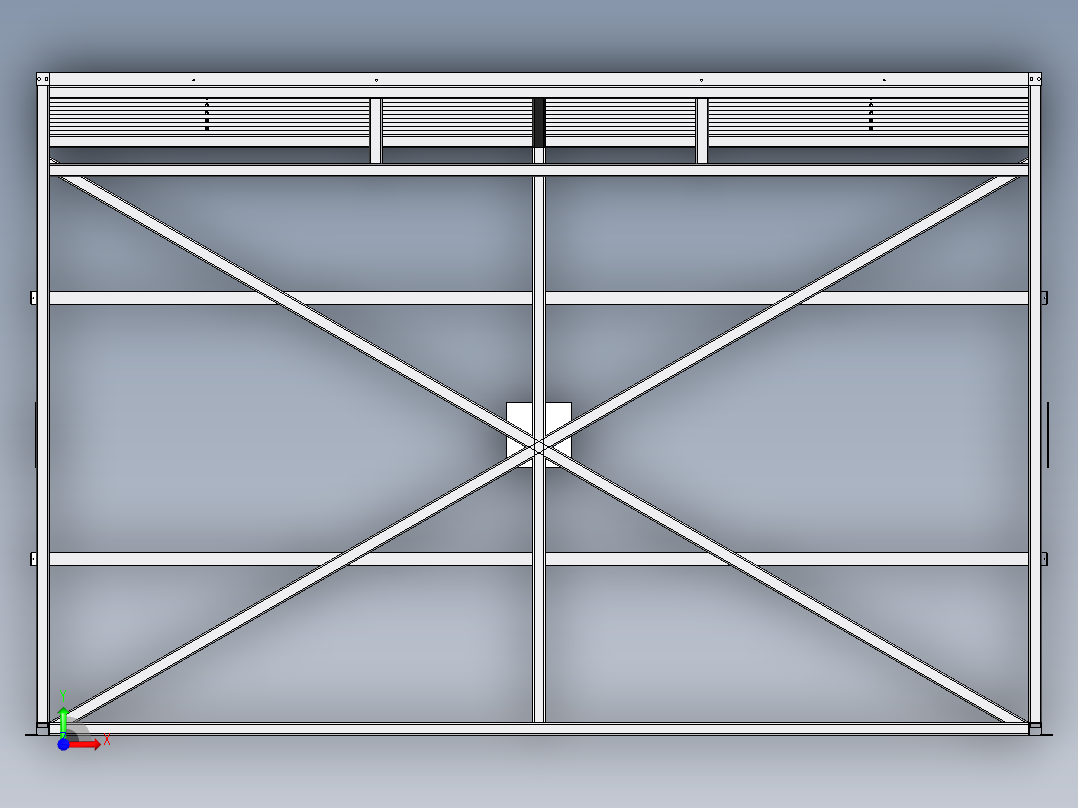 垃圾池钢结构雨棚前视图