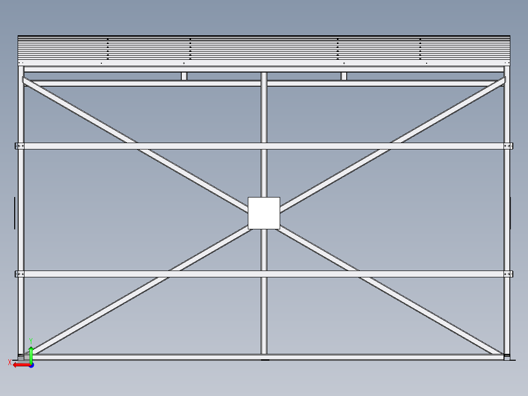 垃圾池钢结构雨棚后视图
