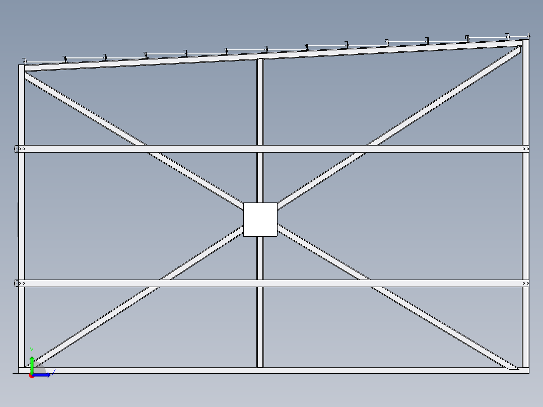 垃圾池钢结构雨棚左视图