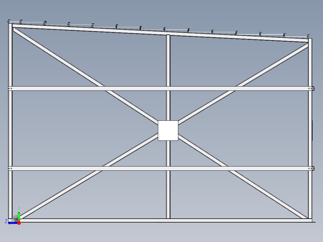 垃圾池钢结构雨棚右视图