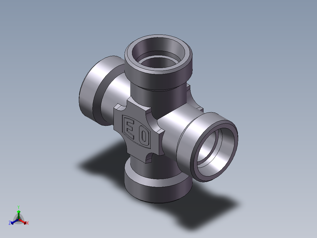 XC+XD 四通接头、XC-26正等轴测图