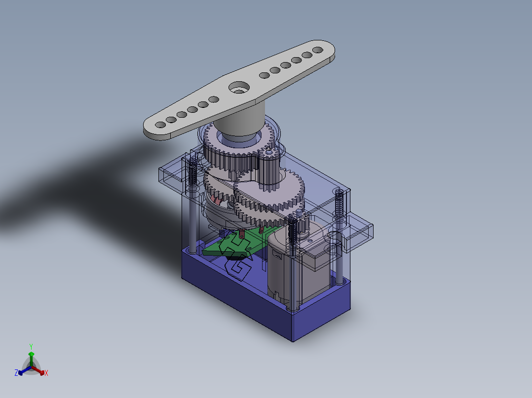 舵机(90)正等轴测图