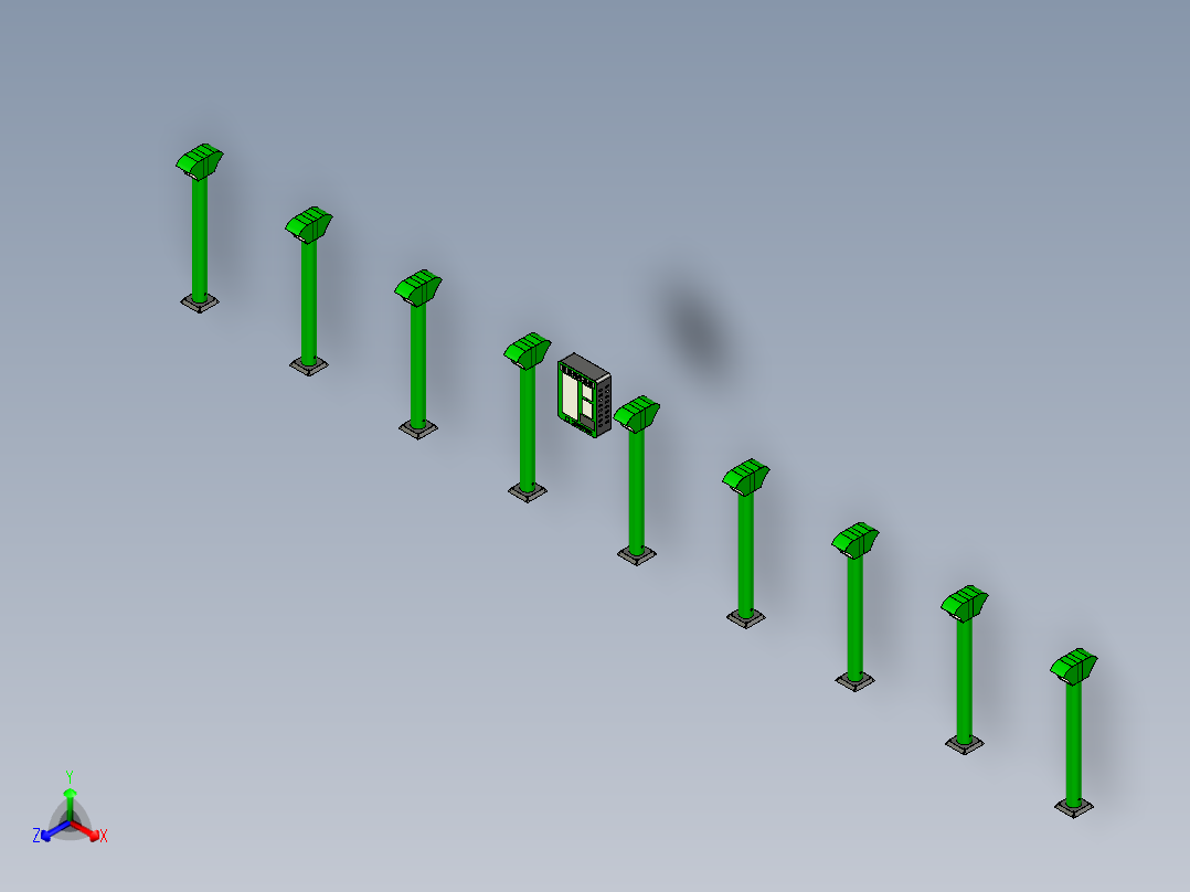 智能充电柜、共享充电桩 3D模型