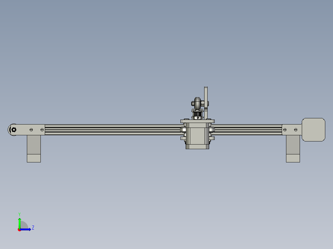 数控悬臂式绘图仪模型左视图