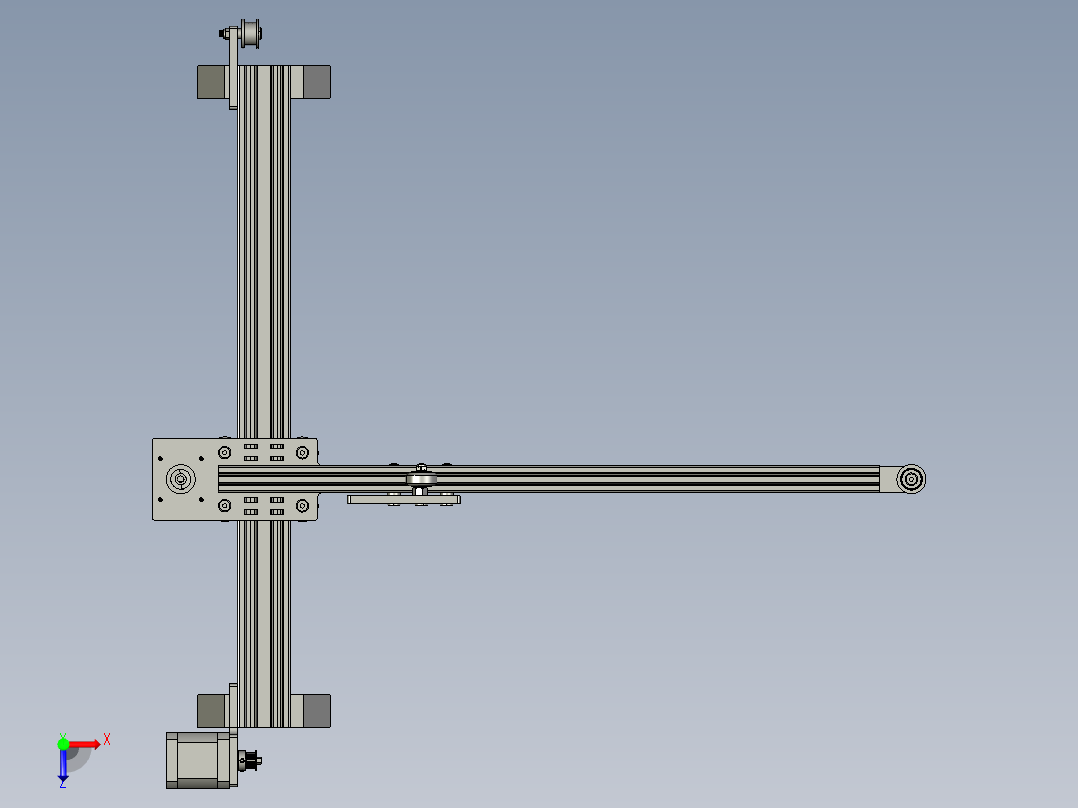 数控悬臂式绘图仪模型俯视图