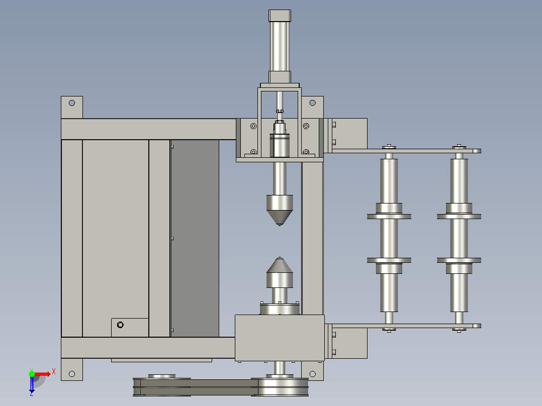 卷取垫布整理装置俯视图
