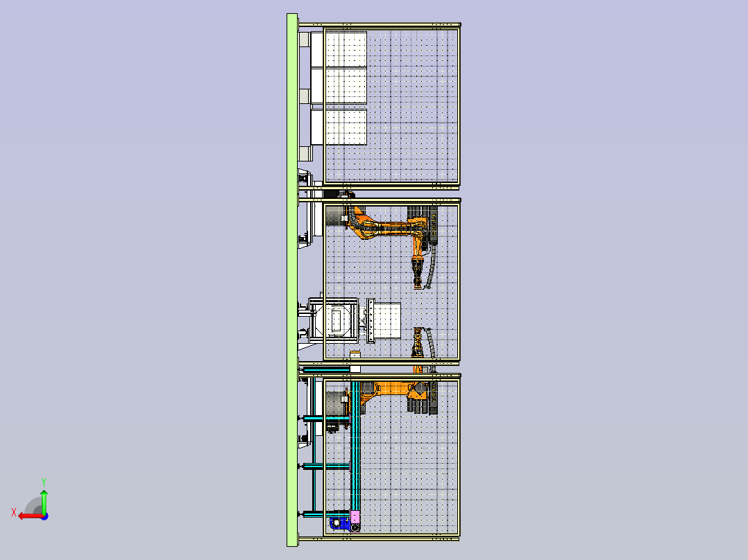 自动化装箱与称重生产线设计后视图