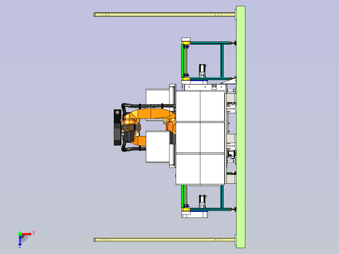 自动化装箱与称重生产线设计俯视图