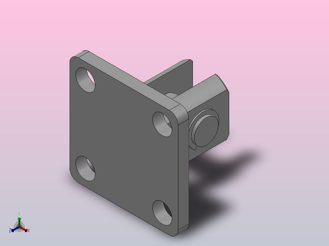 超薄型FY-ACQ系列气缸安装附件双耳固定座CB[FY-ACQ20CB]正等轴测图