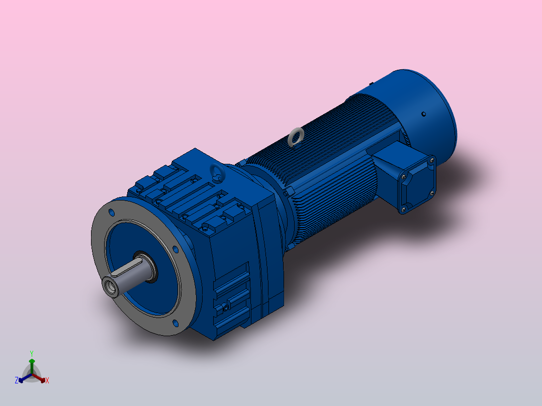 RF77法兰轴伸式安装斜齿轮减速机RF77-YVB0.75-4P-80-M1-0°-Φ250主视图