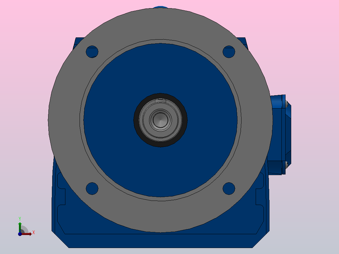 RF77法兰轴伸式安装斜齿轮减速机RF77-YVB0.75-4P-80-M1-0°-Φ250前视图