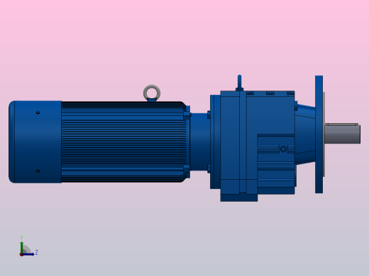RF77法兰轴伸式安装斜齿轮减速机RF77-YVB0.75-4P-80-M1-0°-Φ250左视缩略图