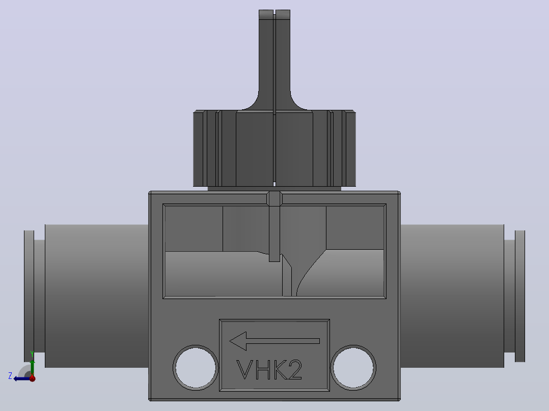 VHK系列P快速接头A快速接头二通三通手动阀[VHK2R-08F-08F]右视图
