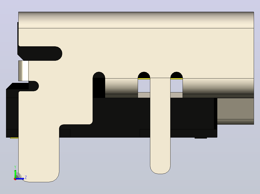 PCB连接器上的HDMI左视图
