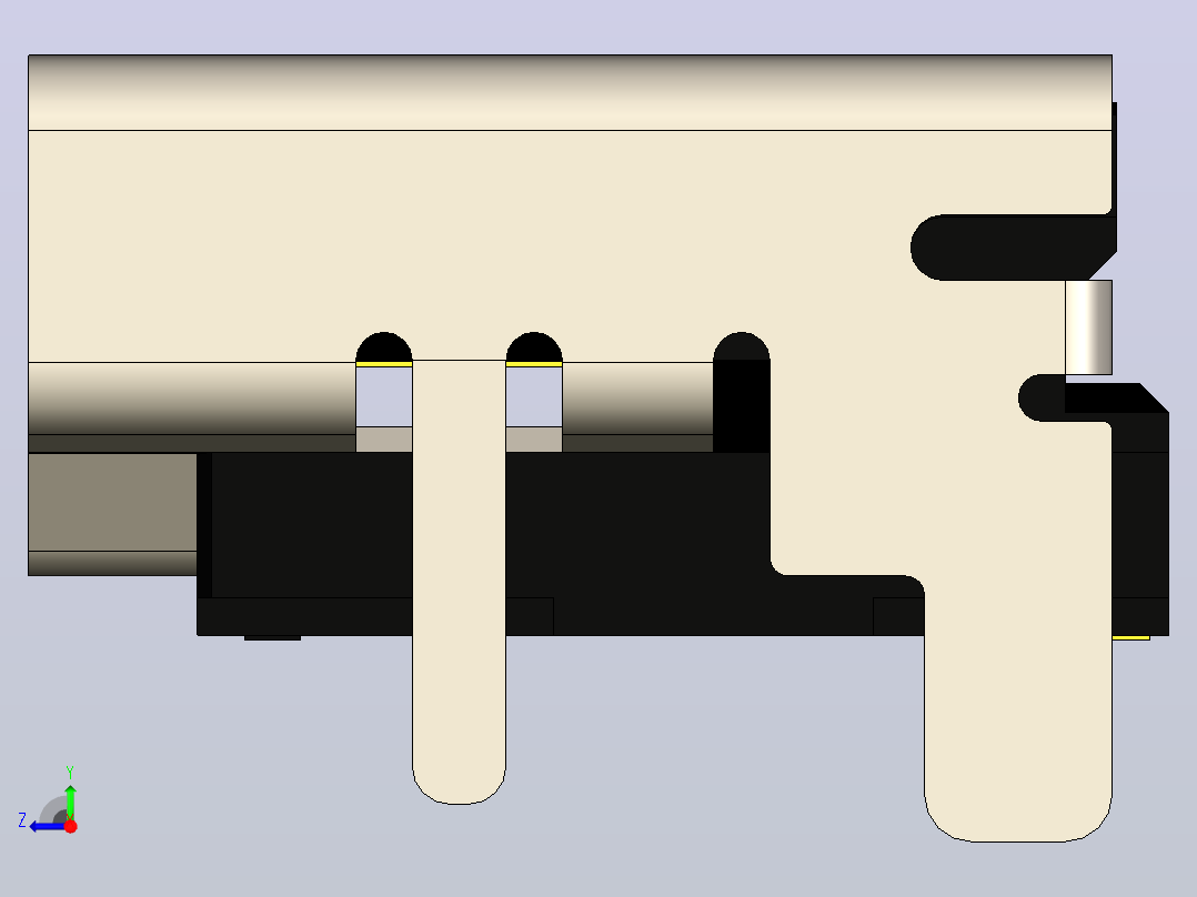 PCB连接器上的HDMI右视图