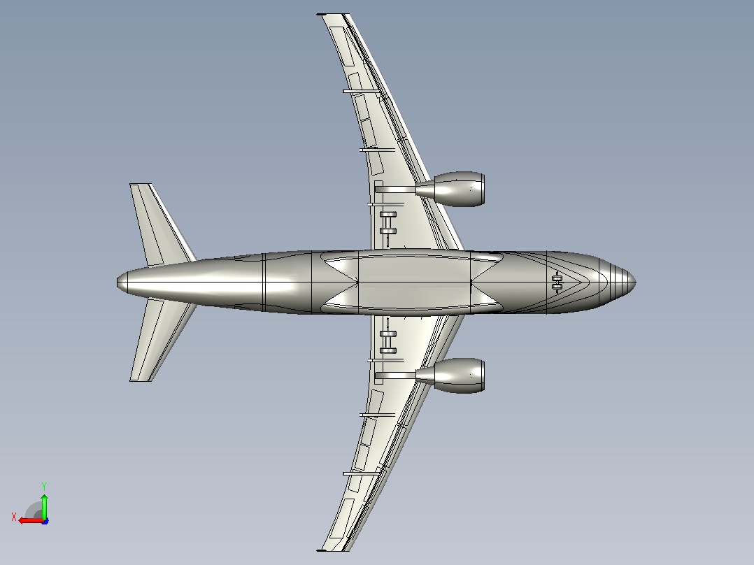 Airbus A319飞机设计右视图