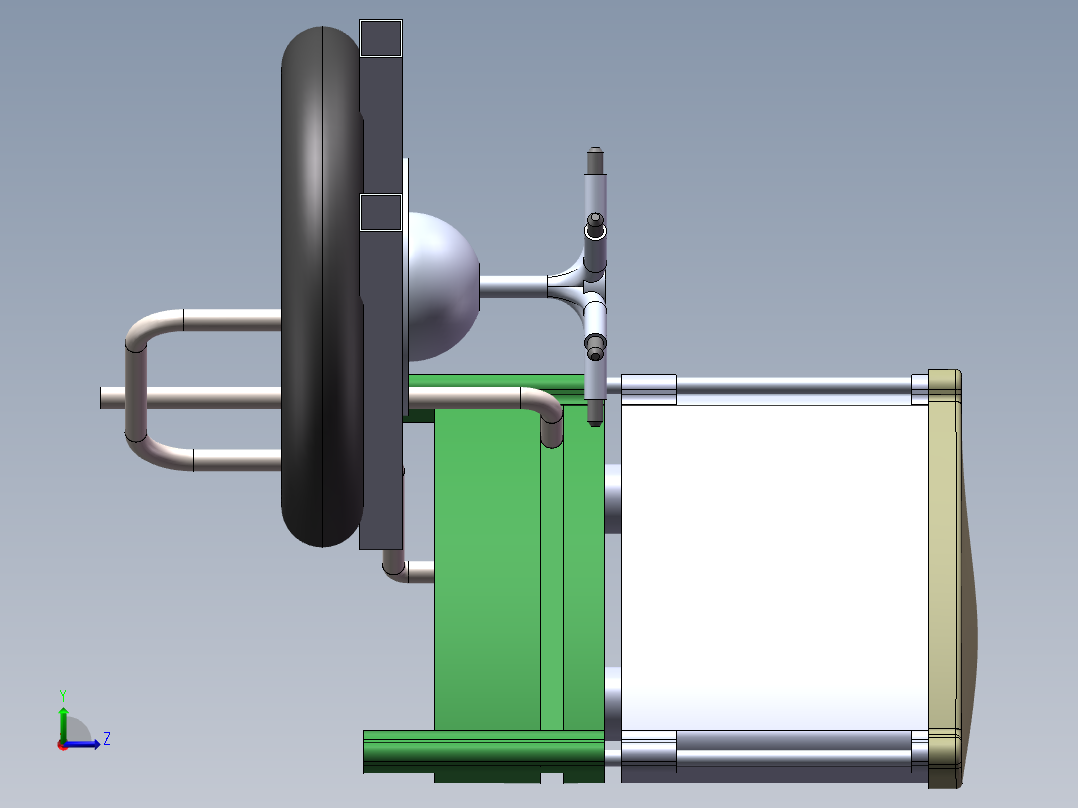 池塘自动喂养机及三维造型(sw12+说明书+cad)左视图
