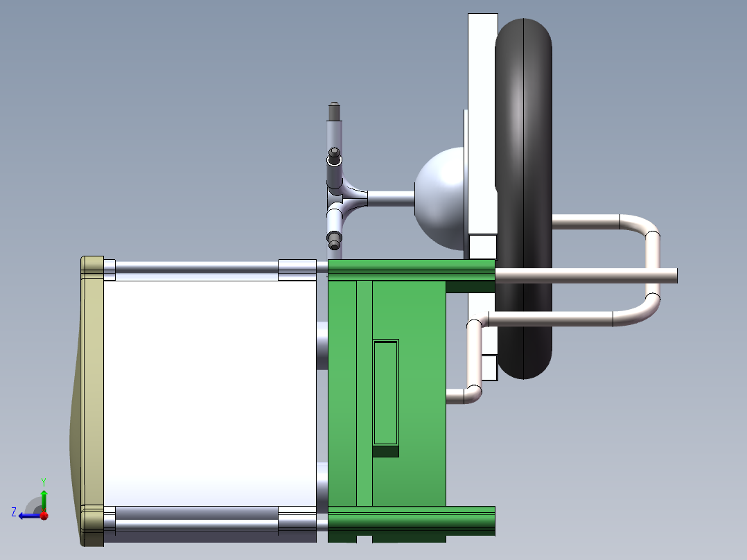 池塘自动喂养机及三维造型(sw12+说明书+cad)右视图