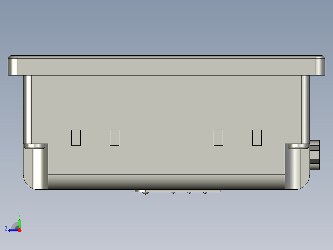 分布放射磁控管放大器3D模型右视图