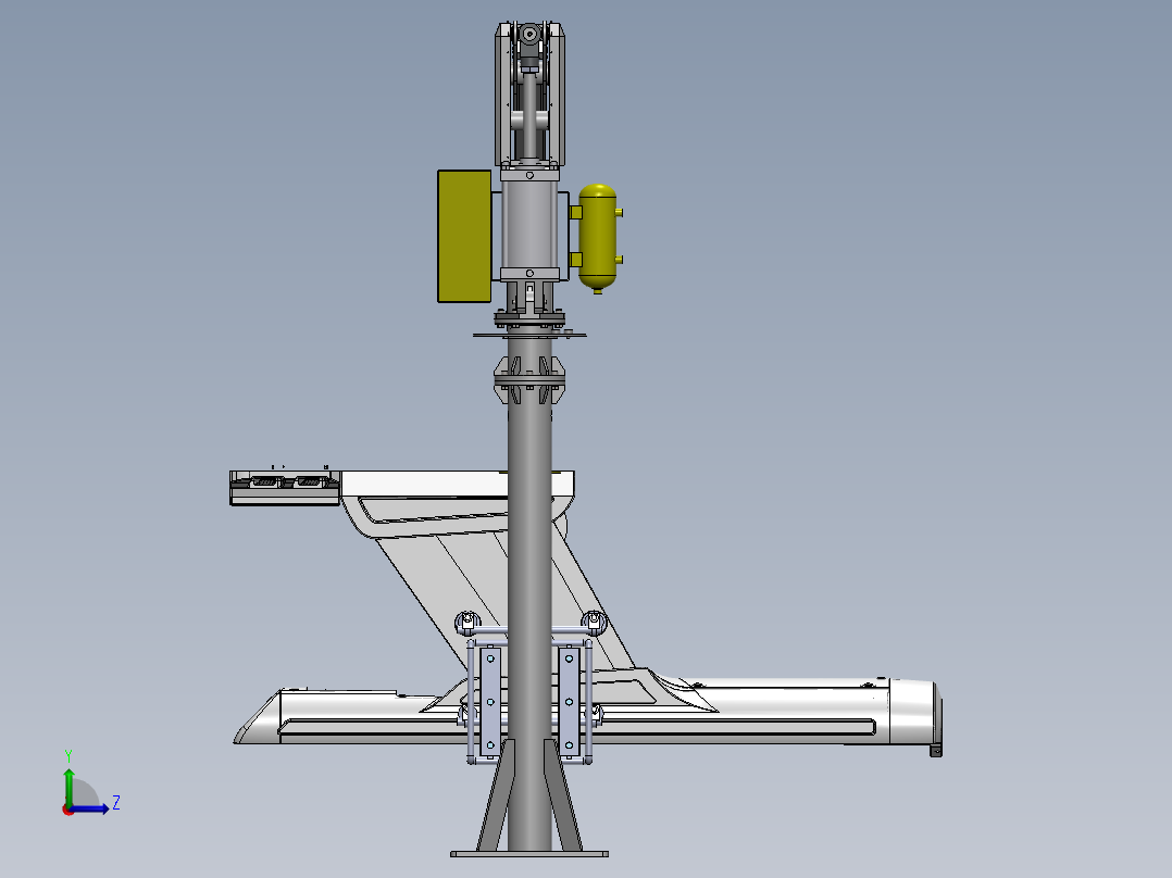 Q028-一种CT患者床预装工装设计【三维SolidWorks】左视图