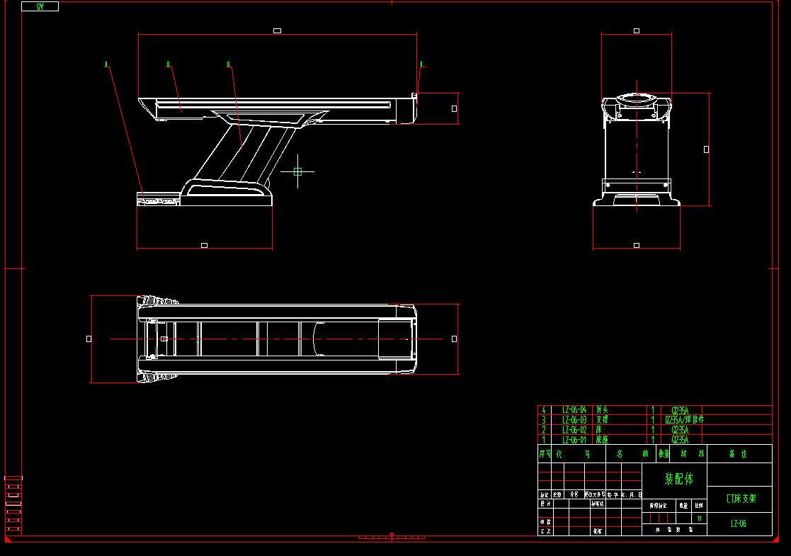 Q028-一种CT患者床预装工装设计【三维SolidWorks】