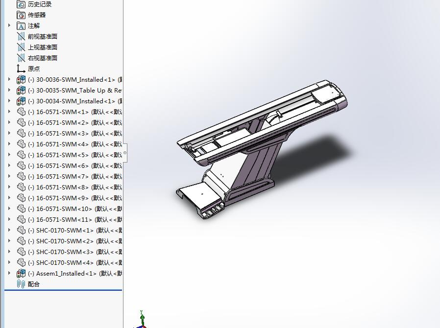 Q028-一种CT患者床预装工装设计【三维SolidWorks】