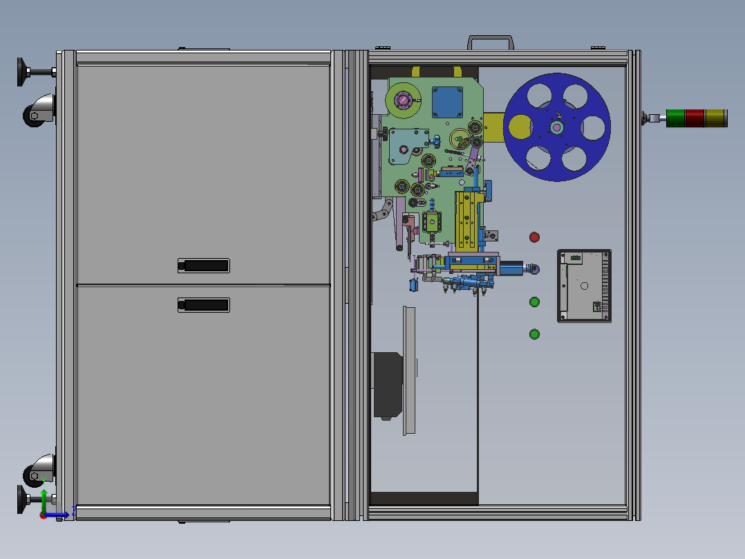 自动化4工位贴标机左视图
