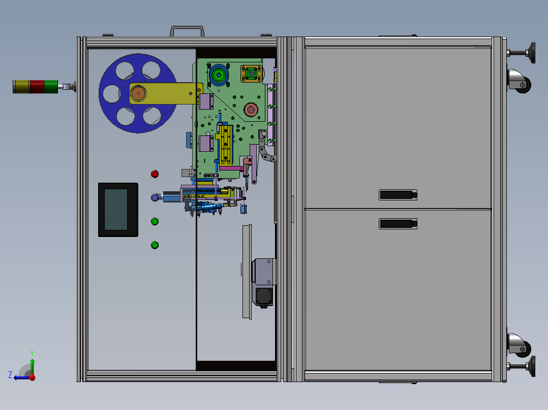 自动化4工位贴标机右视图