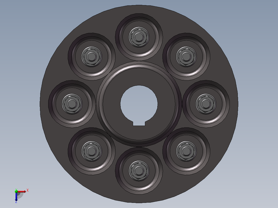 双膜片联轴器俯视图