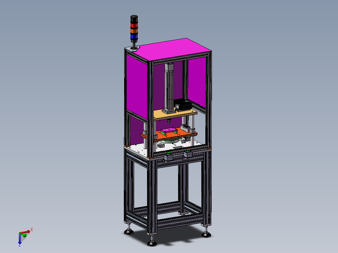 双控气动压装机3d图纸非标设计三维模型3d