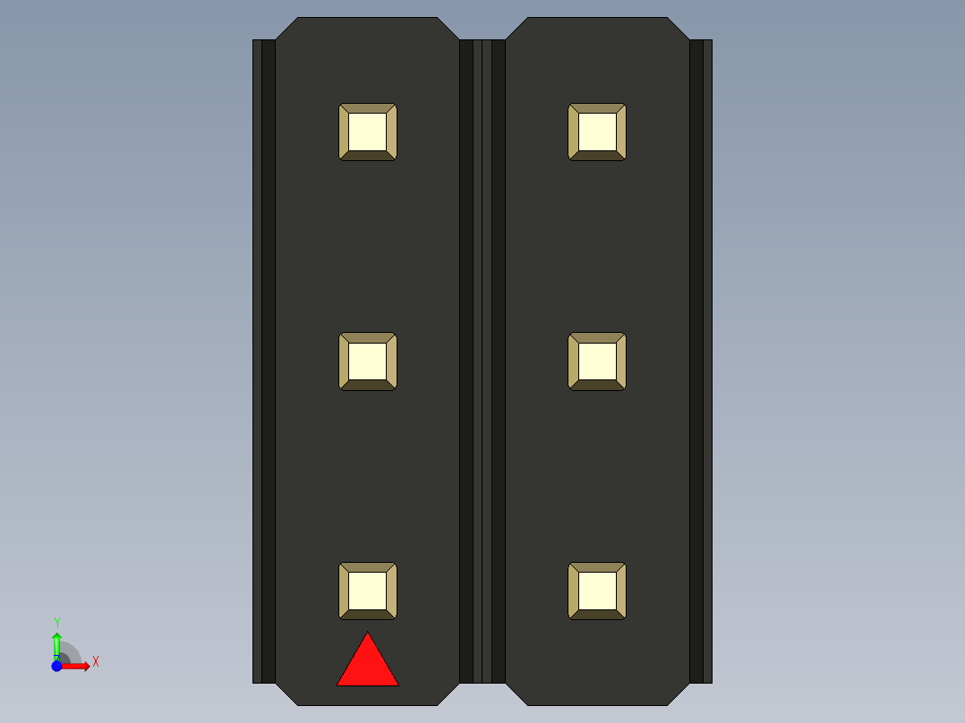 彩色公头100mil（2.54mm）系列-DS1021_black_3x02p_100mil_Type43_rev1.0前视图