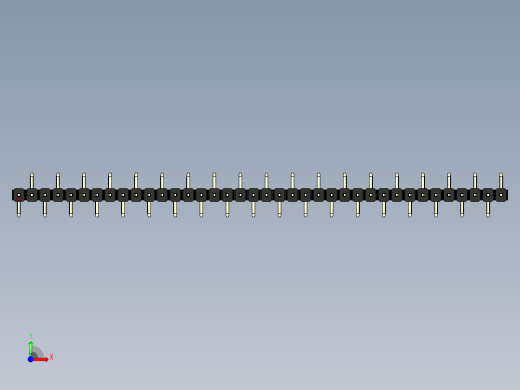彩色公排针 100mil 2.54mm 系列-DS1022_black_38p_100mil_Type_SMT_R2_rev1.0前视缩略图