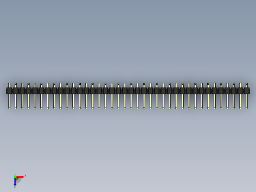 彩色公排针 100mil 2.54mm 系列-DS1022_black_38p_100mil_Type_SMT_R2_rev1.0俯视缩略图