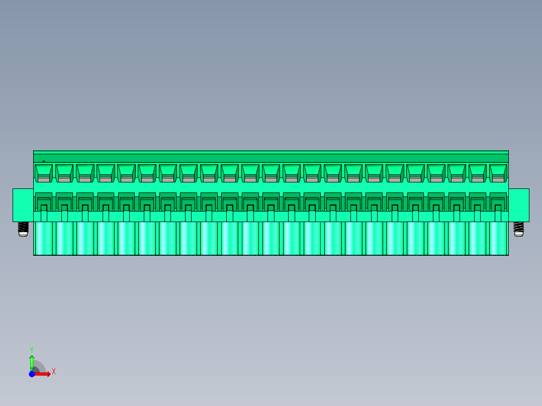 DEGSON 2EDG（M） 系列 5.0mm 螺丝锁紧可插拔接线端子组-2EDGKLM-5.0-23P-14-00AH前视图