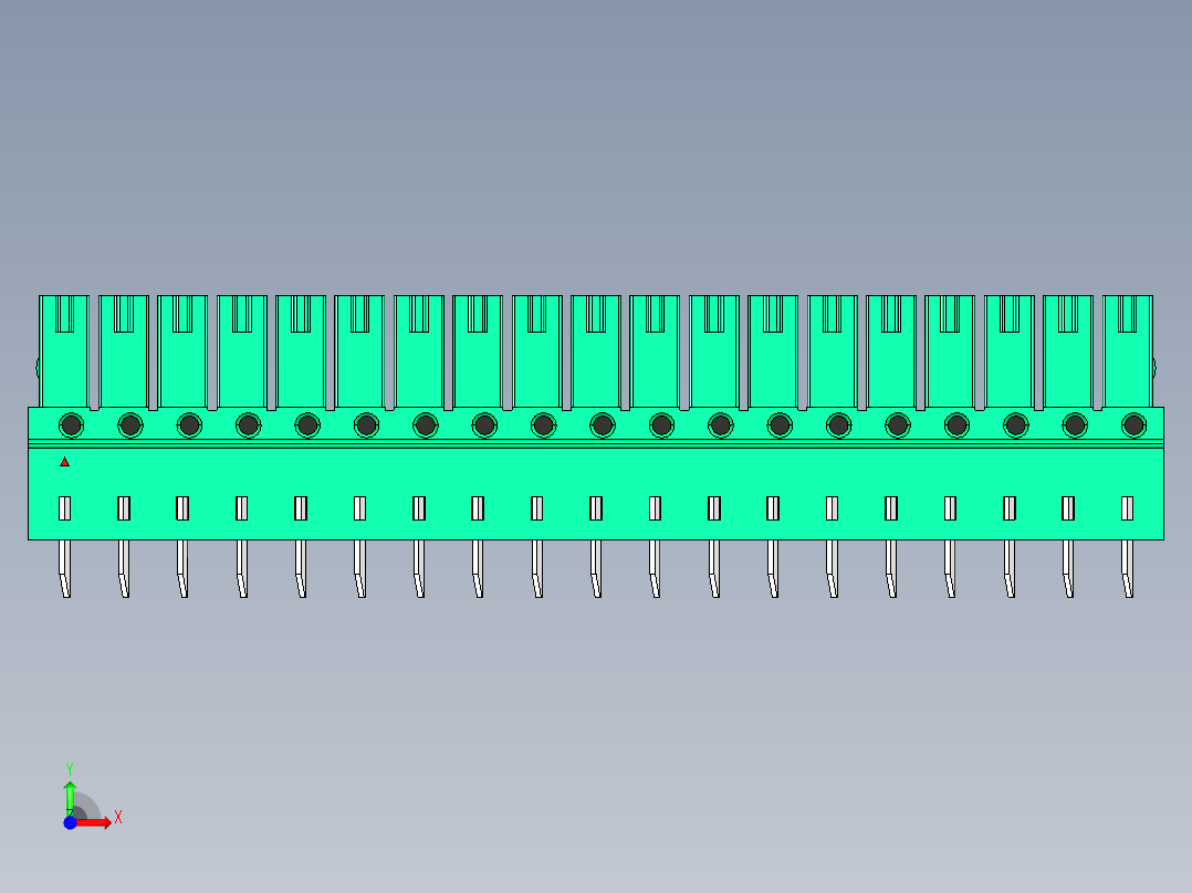 DEGSON 15EDG 系列 3.5mm 插拔式接线端子 FullPack-15EDGB-3.5-19P-14-00AH前视图
