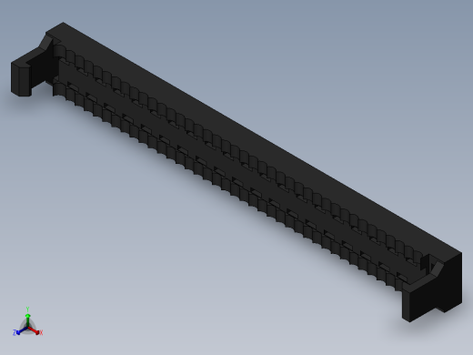 FDC-40 ( DS1018-2.54-40L )正等轴测缩略图