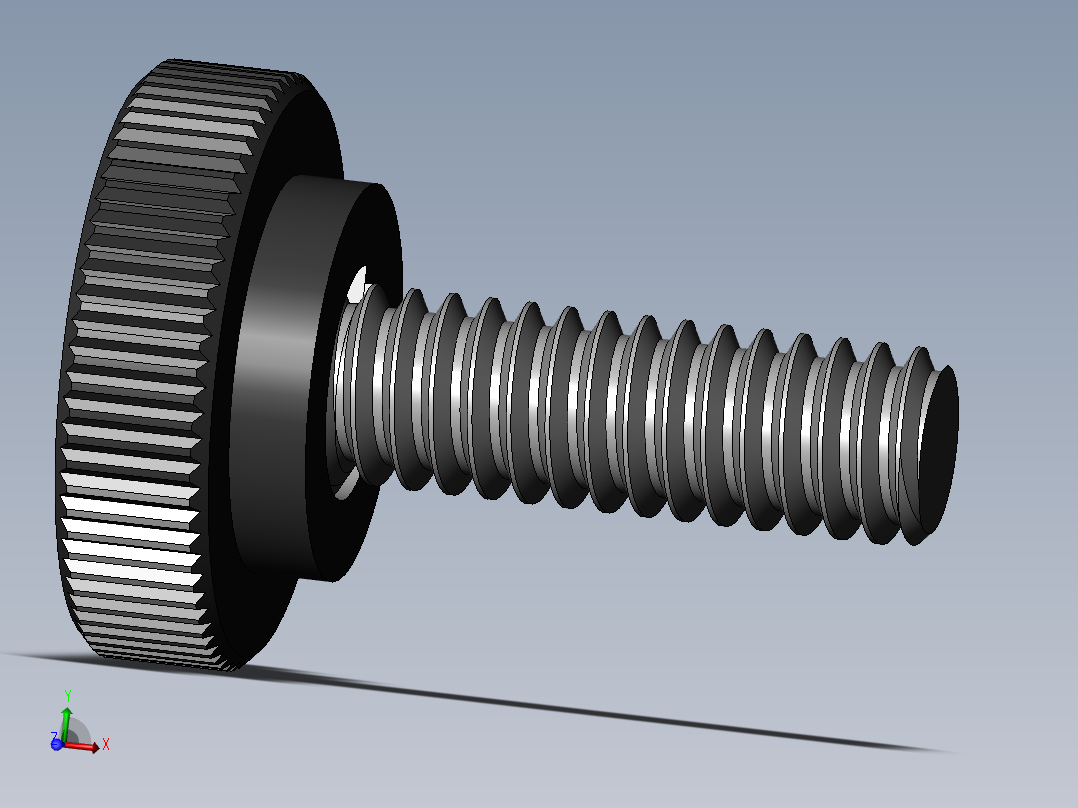 滚花旋钮-Knurled Knob 0.25x0.750x0.750.SLDPRT