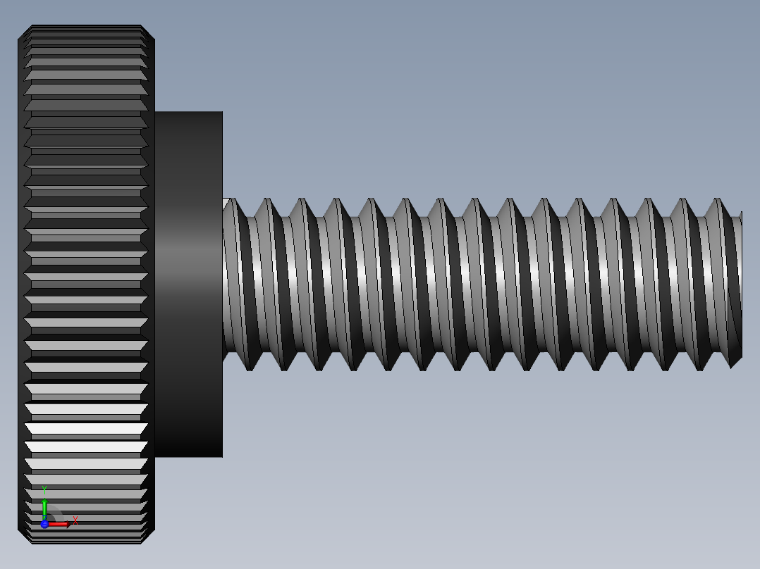 滚花旋钮-Knurled Knob 0.25x0.750x0.750.SLDPRT前视图