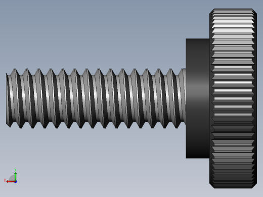滚花旋钮-Knurled Knob 0.25x0.750x0.750.SLDPRT后视缩略图