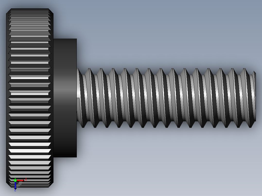 滚花旋钮-Knurled Knob 0.25x0.750x0.750.SLDPRT俯视图